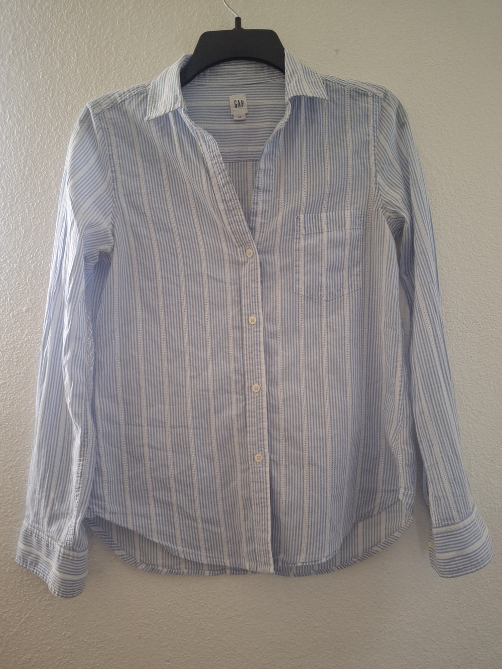 GAP Light Blue & White Striped Shirt